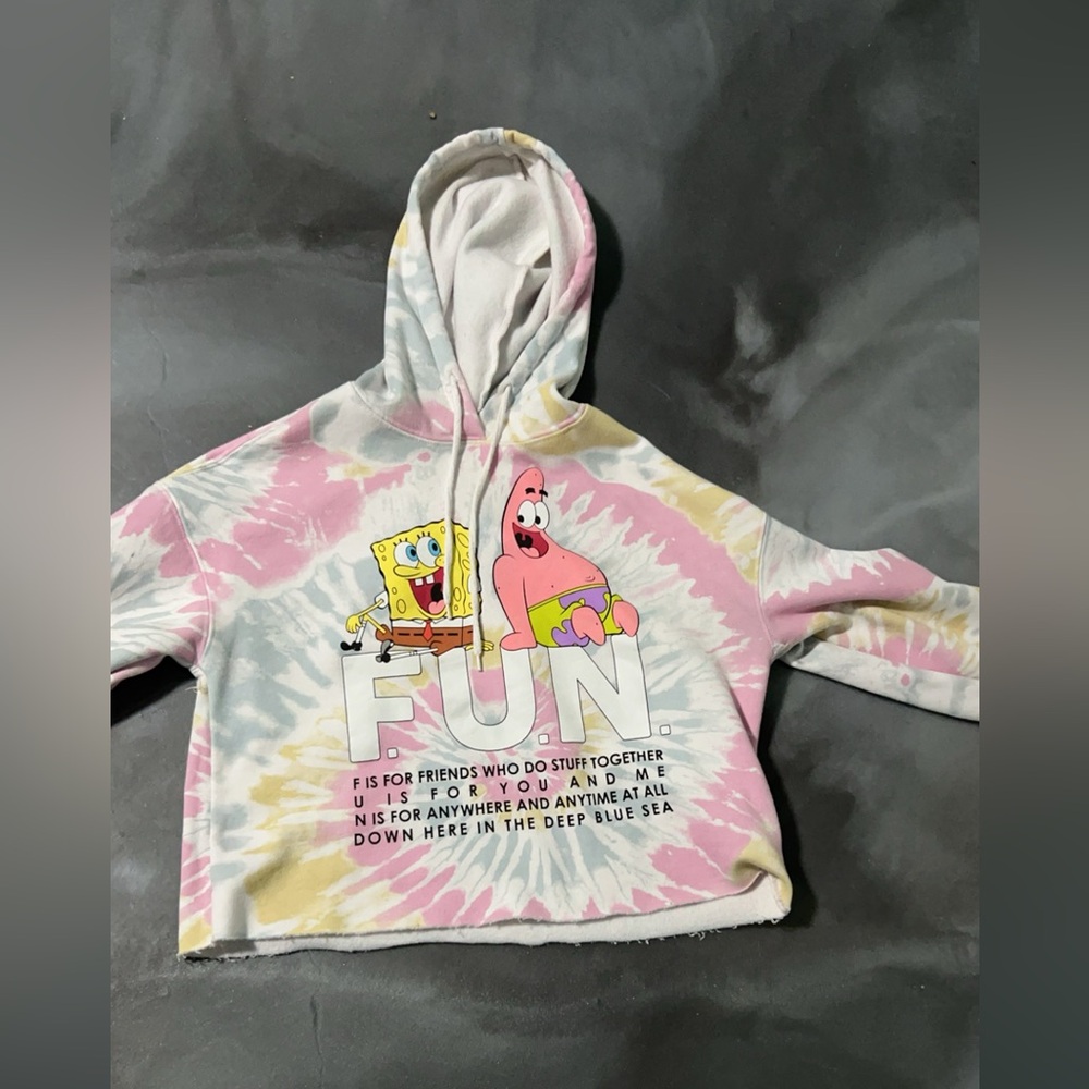 Spongebob and Patrick crop hoodie size medium